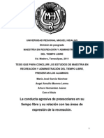 TESIS La Conducta Agresiva de Preescolares en Su Tiempo Libre y Su Relación Con Las Áreas de Expresión de La Recreación.