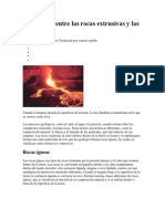 Diferencias Entre Las Rocas Extrusivas y Las Intrusivas