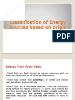 Classification of Energy Sources Based On Origin