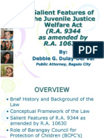 Salient Features of The Juvenile Justice Welfare Act