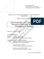 Etude Empirique Pratiques Entreprises Marocaines Intelligence Economique