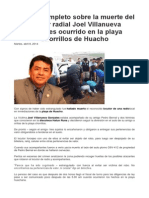 Informe Completo Sobre La Muerte Del Locutor Radial Joel Villanueva Gonzales Ocurrido en La Playa Chorrillos de Huacho