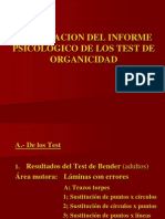 Informe de Los Test de Organicidad (Bender y Benton)