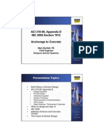 Anchorage To Concrete Per ACI 318-08 Appendix D and IBC 2006