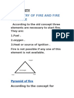 Chemistry of Fire and Fire Triangle