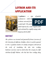 Cyclotron and Its Application: History