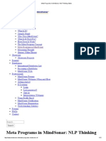 Meta Programs in MindSonar - NLP Thinking Styles