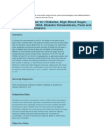 Nursing Care Plan For: Diabetes, High Blood Sugar, Hyperglycemia, DKA, Diabetic Ketoacidosis, Fluid and Electrolytes Imbalance