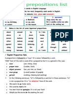 Prepositions Rules and Exercises