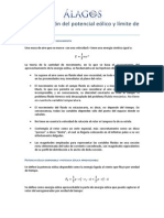 Cuantificación Del Potencial Eólico y Límite de Betz