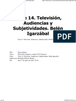 Mod II Clase 14. Televisión, Audiencias y Subjetividades. Belén Igarzábal