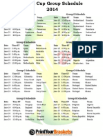 Group A Schedule Group E Schedule: Date Time ET Team Team Date Time ET Team Team