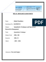 Bba Ii - Research Assignment: Quantitative Technique