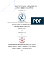 Quality Assessment of Raw and Pasteurized Milk Using Microbiological Parameters