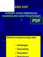 Konsep Asas Bimbingan, Kaunseling Dan Psikoterapi