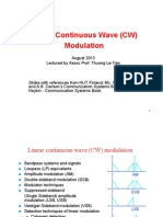 Linear Continuous Wave (CW) Modulation: August 2013 Lectured by Assoc Prof. Thuong Le-Tien