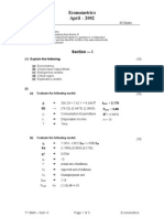 Question Paper Unsolved - Eco No Metrics