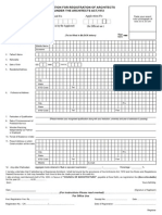 Application Form For Registration As An Architect