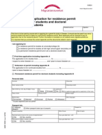 Application For Residence Permit For Students and Doctoral Students