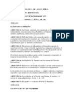 Constitucion Politica de La Republica de Panama