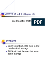 Arrays in C++: (Chapter 12)