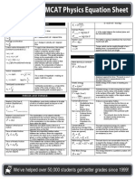 MCAT Prep Physics Equation Sheet