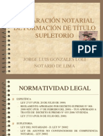 Titulo Supletorio .Congreso Notarial 2008