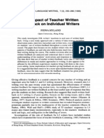 The Impact of Teacher Written Feedback On Individual Writers