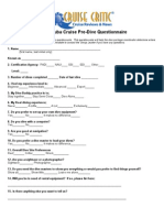 2010 Scuba Cruise PreDive Questionnaire