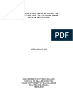 MPH Thesis: STATUS OF BLOOD PRESSURE AMONG THE POPULATION IN SELECTED SALINE PRONE AREA OF BANGLADESH