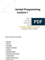 Object Oriented Programming Lecture-1: CSE 201 Conducted by Sarwar Morshed Email: Mobile: 01947179930