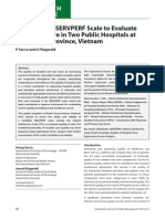 Applying The SERVPERF Scale To Evaluate Quality of Care in Two Public Hospitals at Khanh Hoa Province, Vietnam (Final)