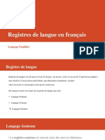 Registres de Langue en Français