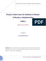 MBA Project Report Format Guide Lines