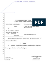 2.01 Signatours Corporation V All Seasons Vacation Rentals LLC Complaint