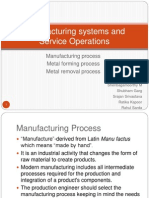 Manufacturing Systems and Service Operations: Manufacturing Process Metal Forming Process Metal Removal Process