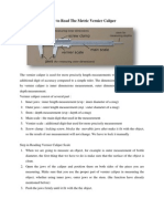 How To Read The Metric Vernier Caliper