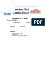 Introduction To Mass Communication: Assignment: Climate Change