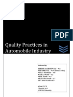 Quality Management and Practises in Automobile Sector