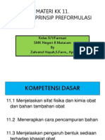 KD 1 Menerapkan Prinsip Preformulasi