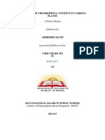 The Study of Chlorophyll Content in Various Plants