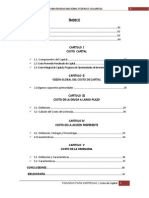 Trabajo de Finanzas: COSTO DE CAPITAL