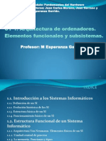 1 Arquitectura de Ordenadores. Elementos Funcionales y Subsistemas