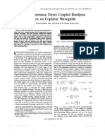 High Performance Direct Coupled Bandpass Filters On Coplanar Waveguide