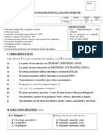 Prueba de Síntesis Matemáticas 2º Básico II Semestre