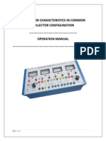 (CC) Transistor Characteristics in Common Collector Configuration