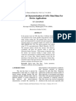 Preparation and Characterization of Cdte Thin Films For Device Applications