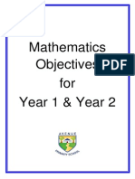 Mathematics Objectives Y1and2