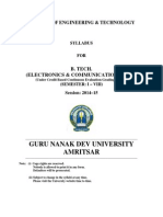 Btech Electronics and Communication Engg Semester I To Viii Cbcegs Gndu