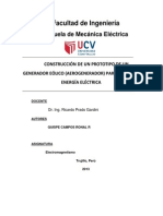 Construcción de Un Prototipo de Un Generador Eólico (Aerogenerador) para Producir Energía Eléctrica